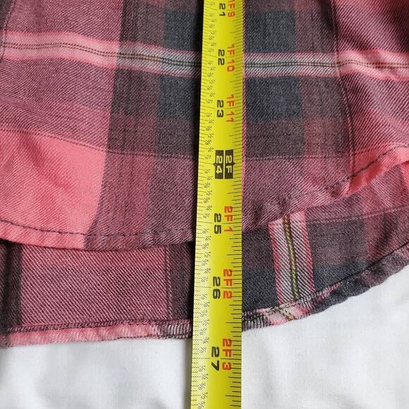 Maurices plaid button down shirt Long sleeves button cuffs roll-tab, S - Picture 7 of 8